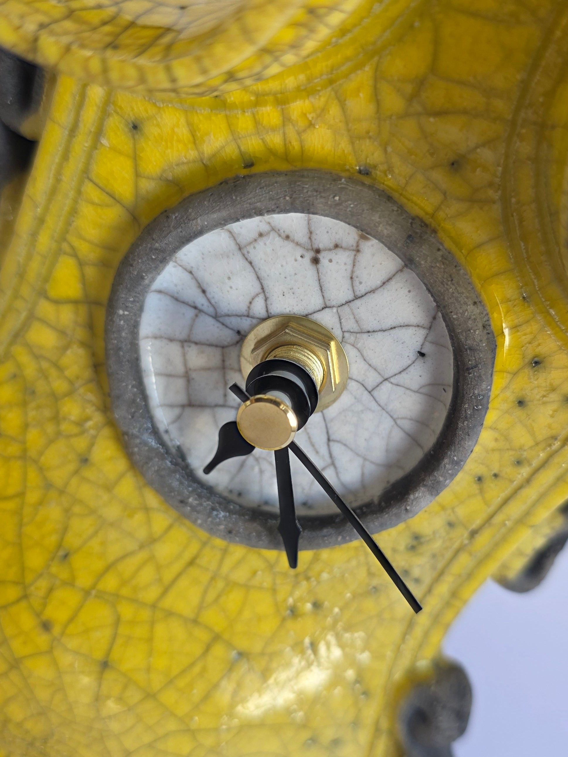 Stonesplitter - Small Yellow Raku Clock