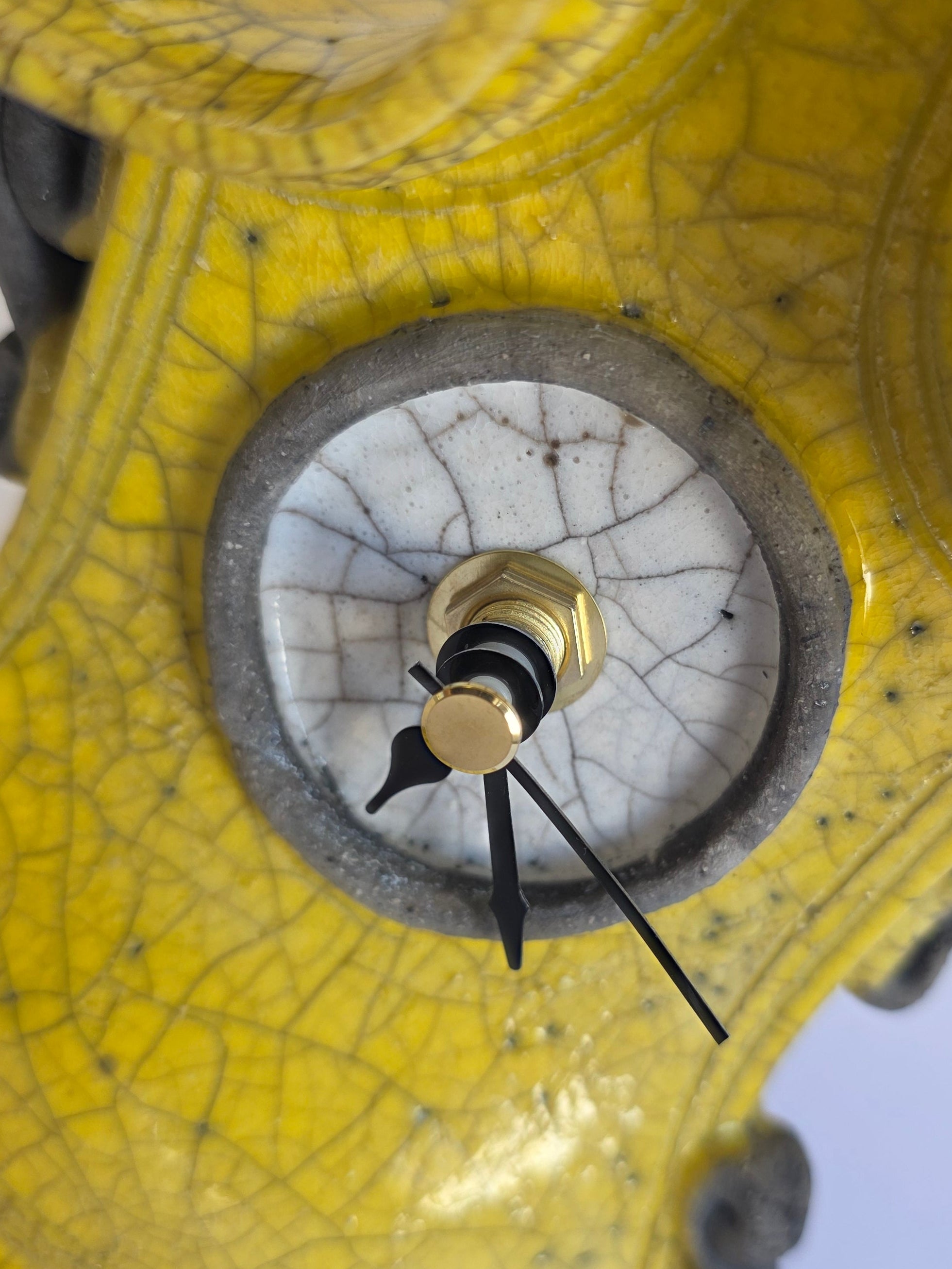 Stonesplitter - Small Yellow Raku Clock