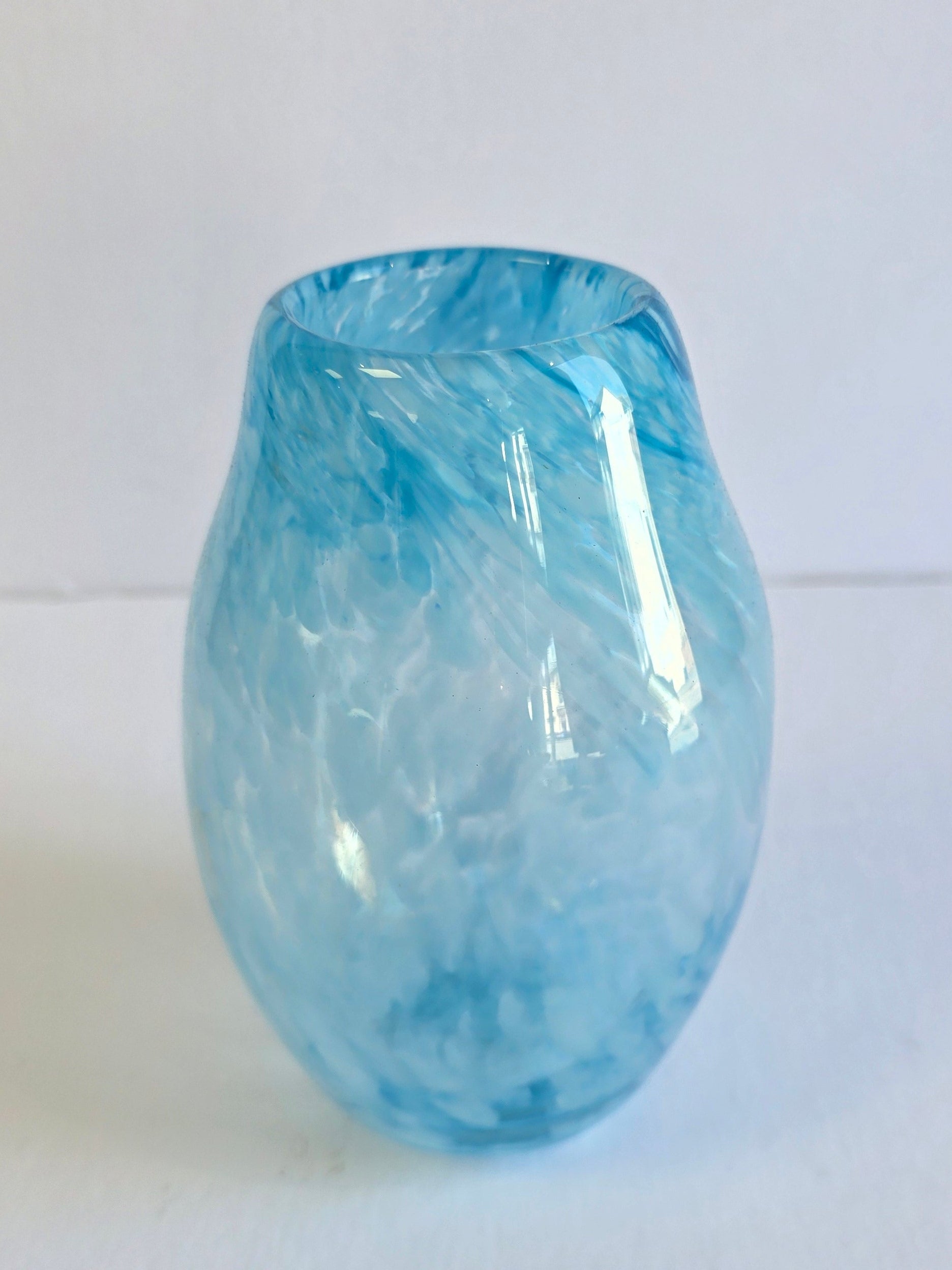 Gemma Hollis Glass - Clear and Blue Vase