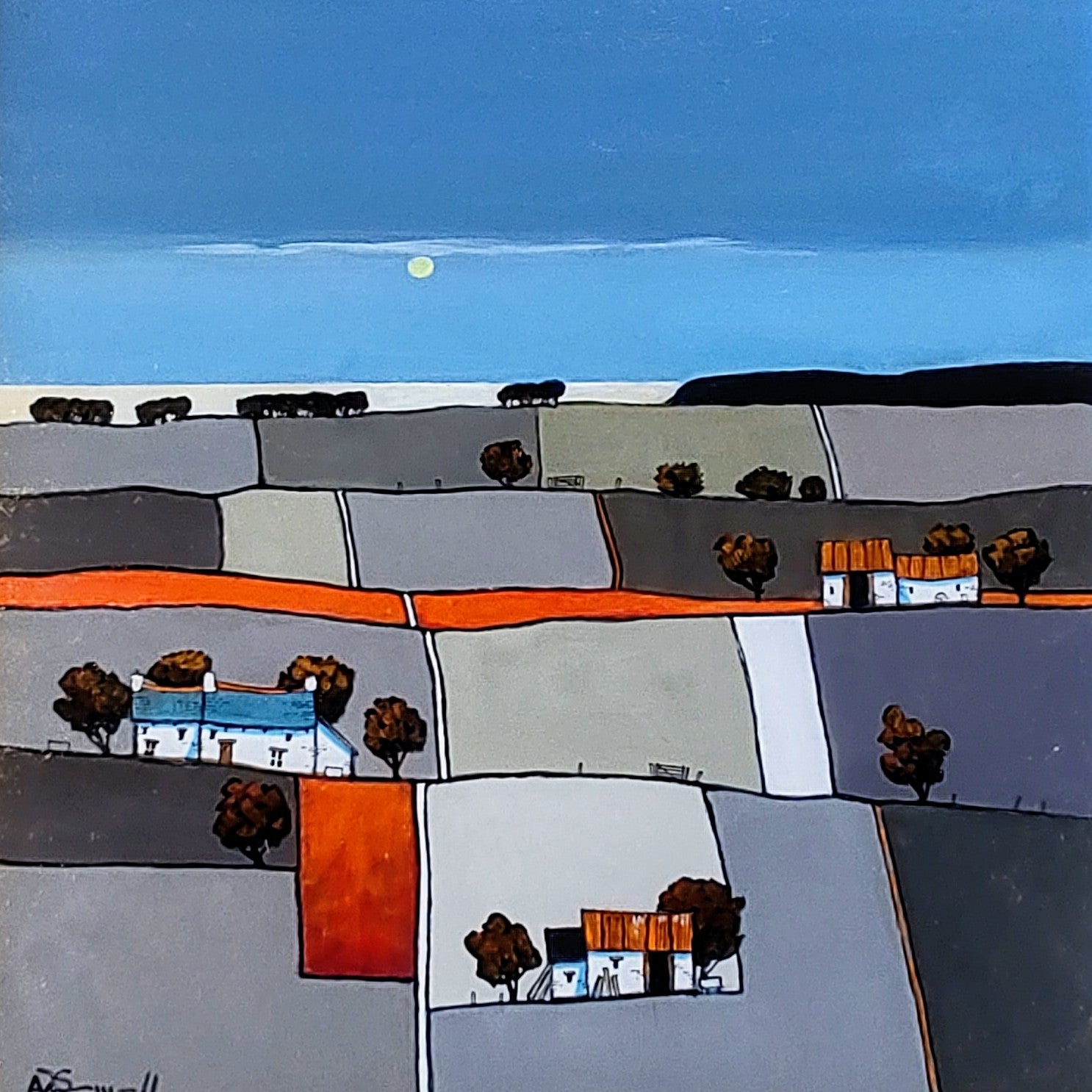 Alan Smith- Winter Fields, Framed Original Oil on Board - Primrose Gallery and Framing 