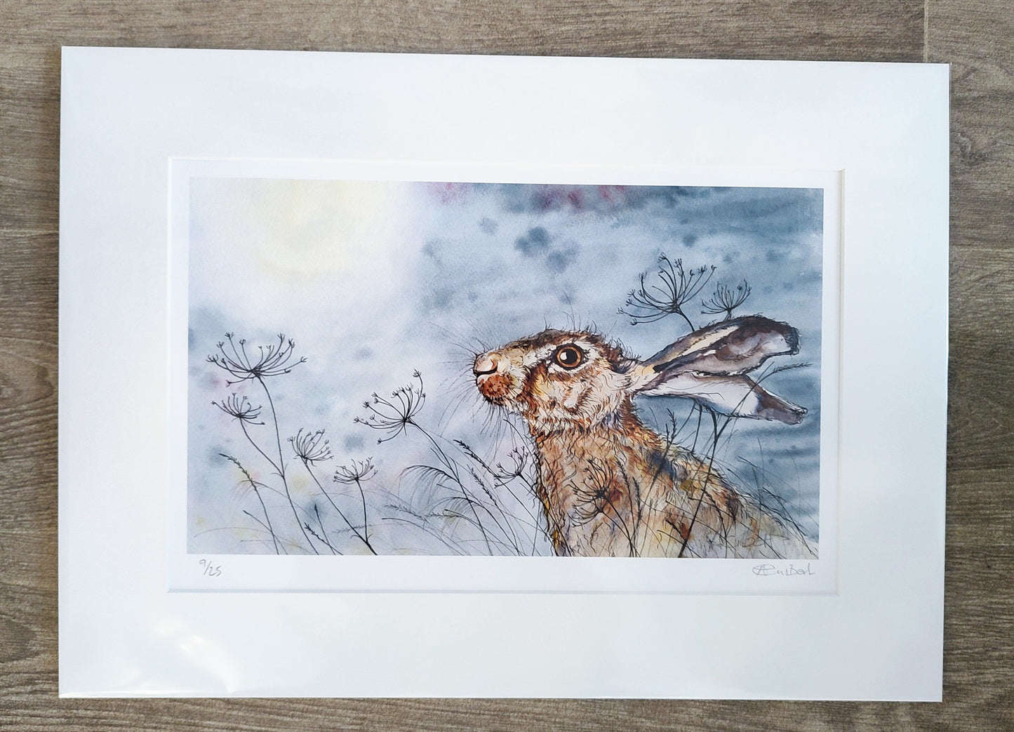 Anne Gilbert- Moonlight Hare, Limited Edition Print