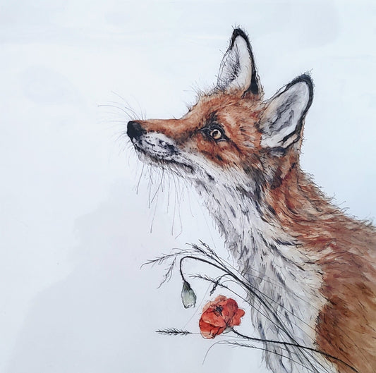 Anne Gilbert- Poppy Fox, Limited Edition Print of a Red Fox