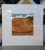 Sorrell Kinley - Autumn Stubble, Lino Print