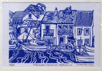 Sorrell Kinley - Fiskardo Harbour, Kefalonia , Lino Print