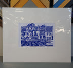 Sorrell Kinley - Fiskardo Harbour, Kefalonia , Lino Print