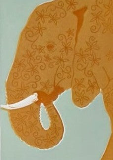 Julia Thompson - Flowerphant, Framed Limited Edition Lino Print