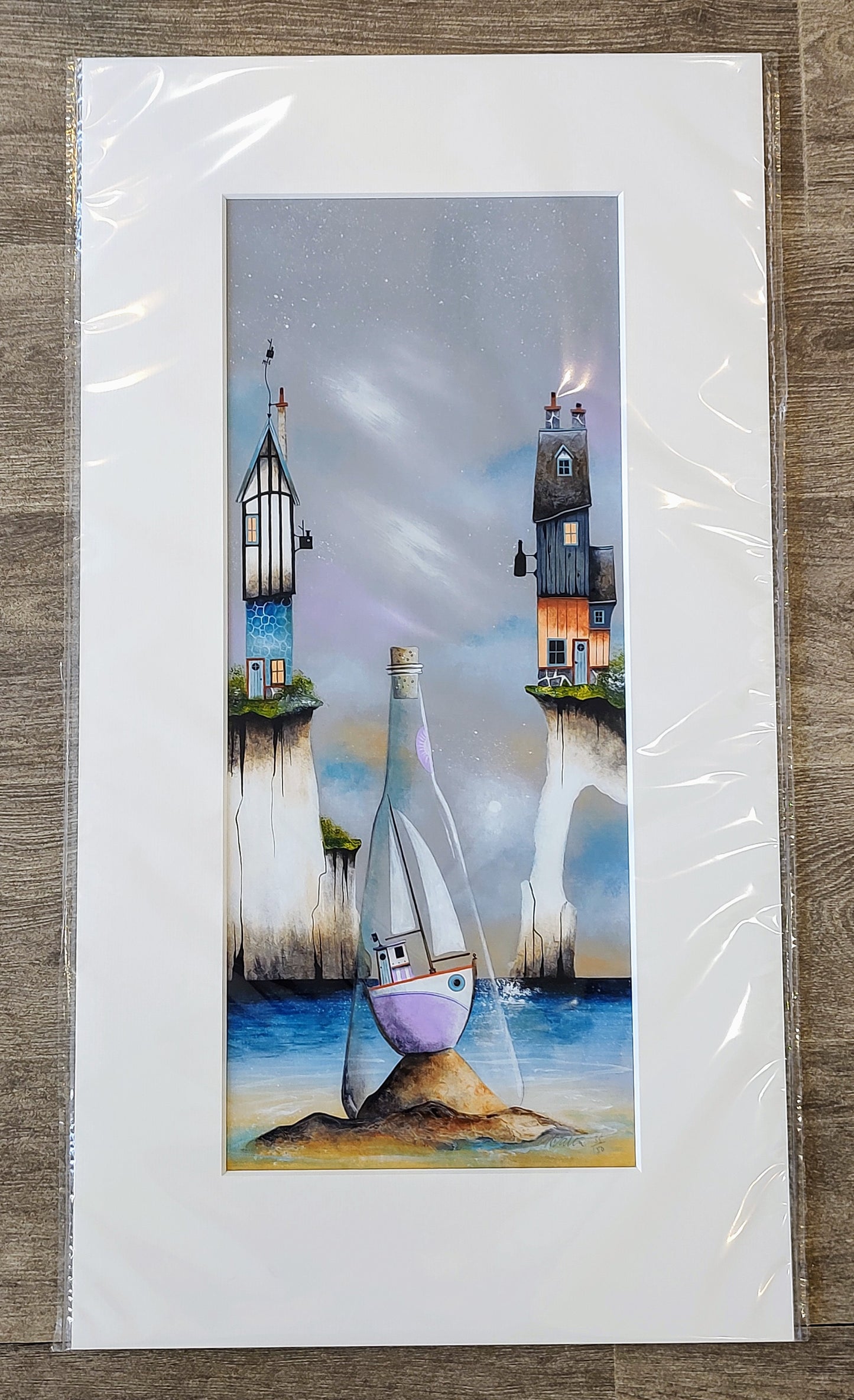 Gary Walton- Ship in a Bottle, Mounted Limited Edition Print