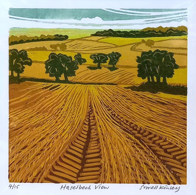 Sorrell Kinley - Haselbech View, Lino Print