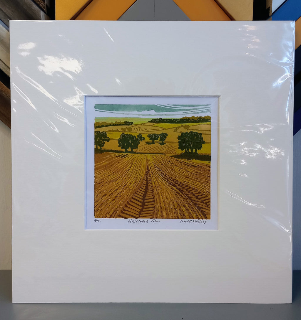 Sorrell Kinley - Haselbech View, Lino Print