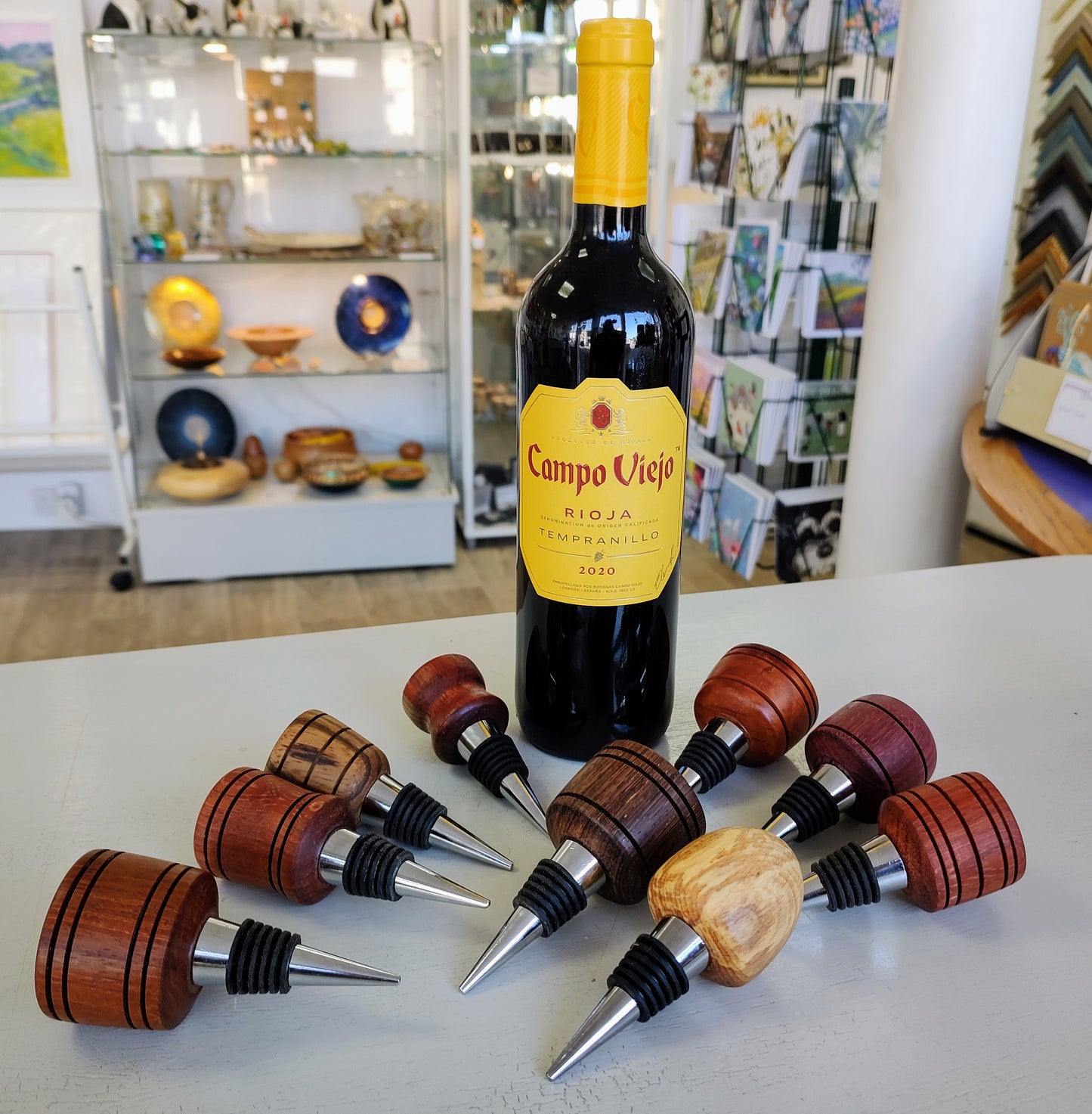 From The Shed- Hand Turned Reclaimed Wooden Wine Bottle Stopper, African Rosewood