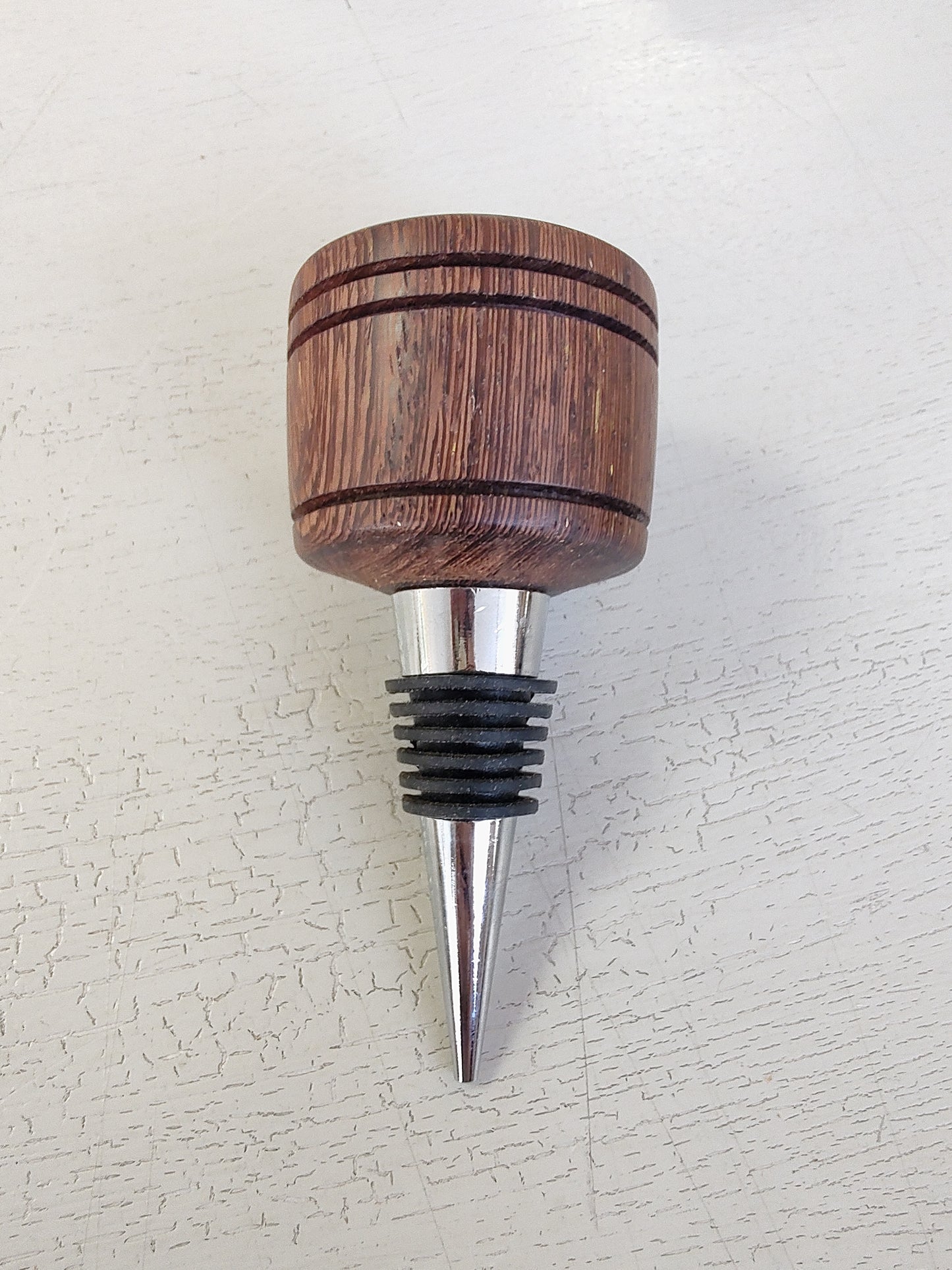 From The Shed- Hand Turned Reclaimed Wooden Wine Bottle Stopper, Zebrano
