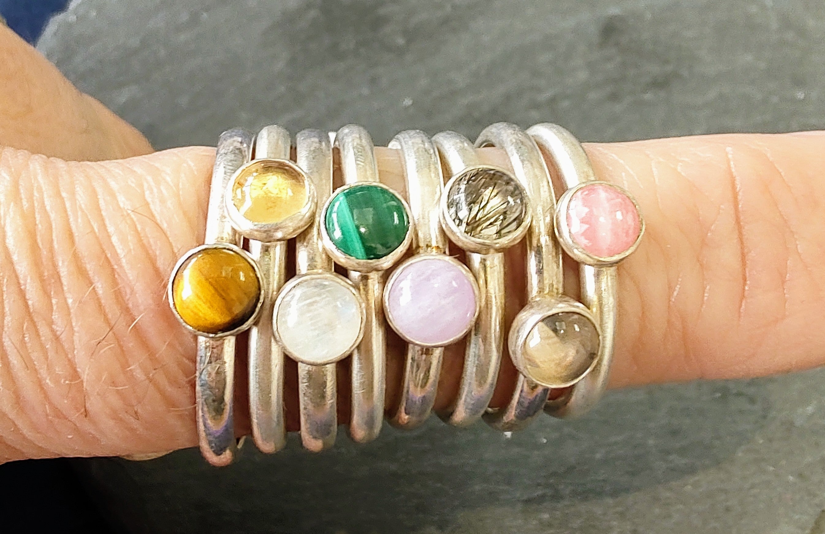 Zoe Ruth- Silver Gemstone Stacking Ring - Primrose Gallery and Framing 