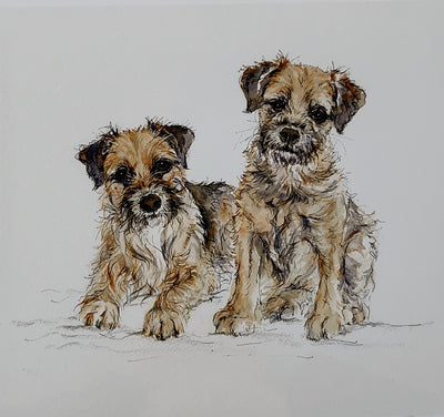 Anne Gilbert- Pals, Limited Edition Print of Two Terriers - Primrose Gallery and Framing 