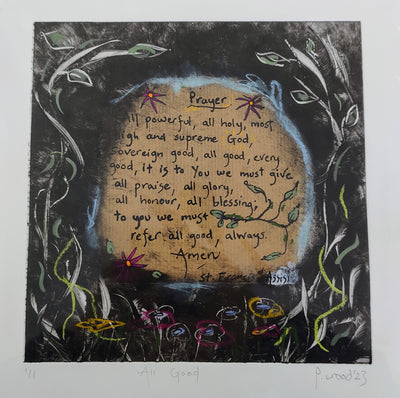 Pauline Wood- All Good, Hand Coloured Monotype - Primrose Gallery and Framing 