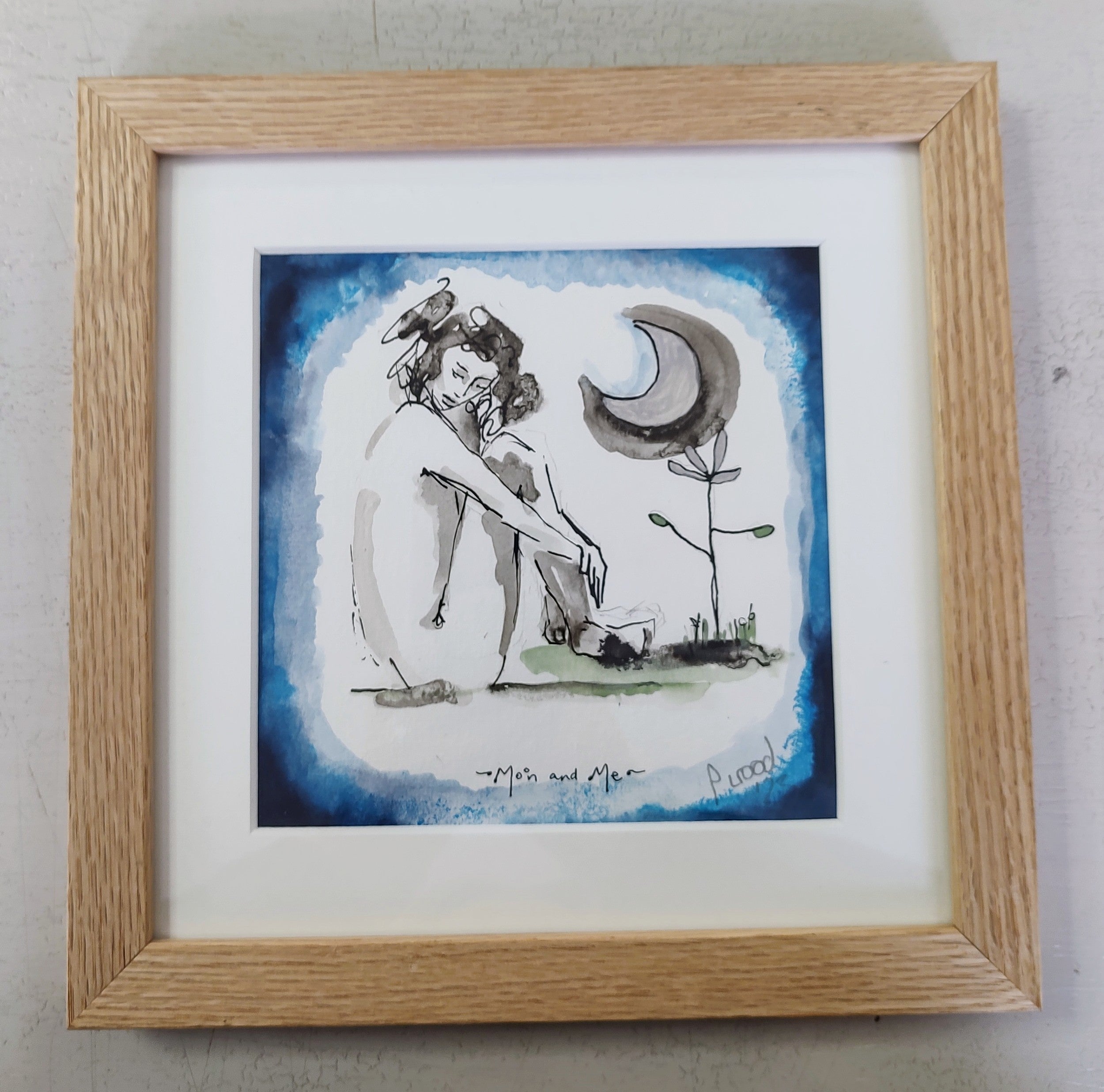 Pauline Wood- Moon and Me, Framed Painting - Primrose Gallery and Framing 
