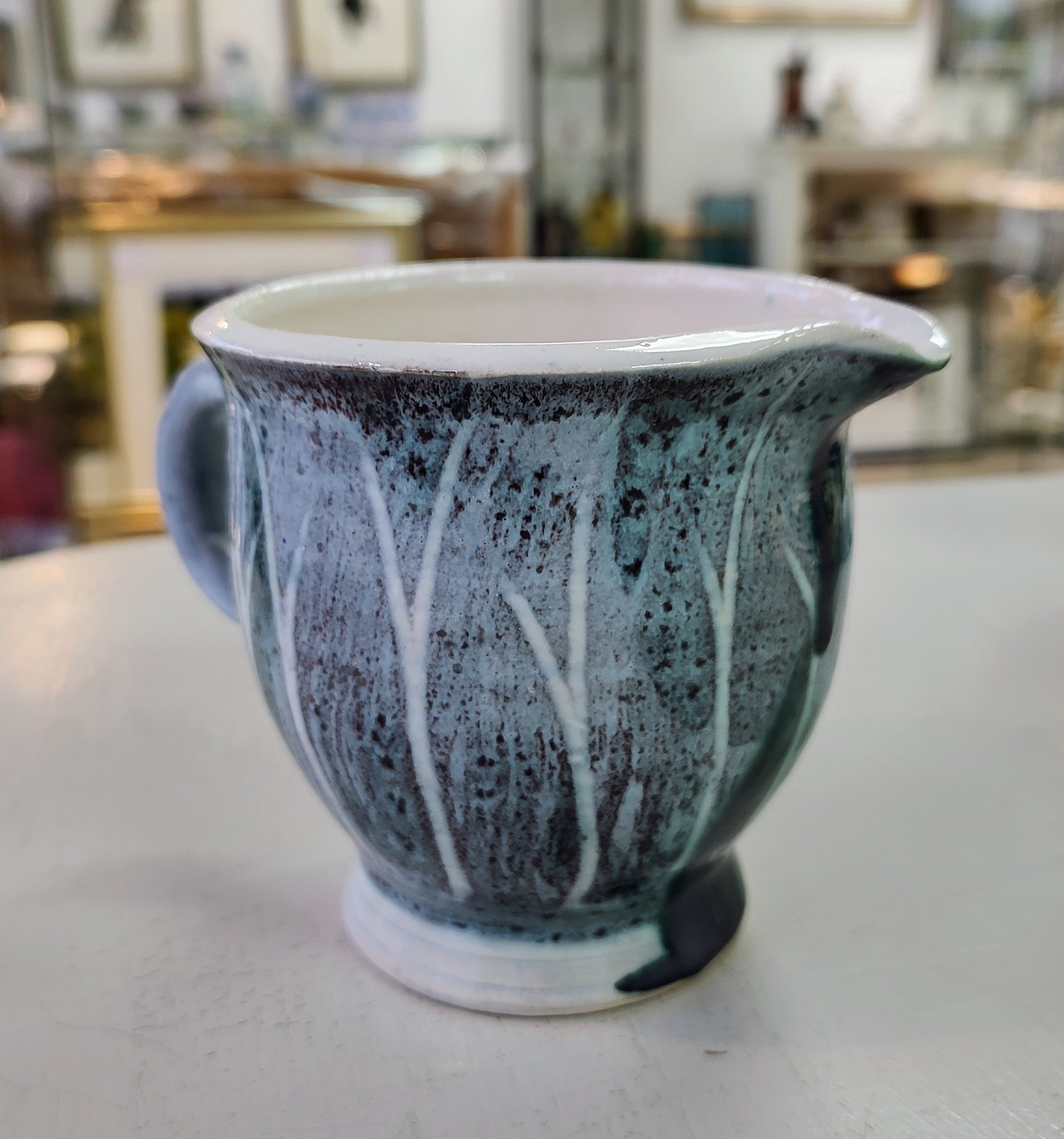Rob Bibby- Milk Jug. Ceramic Hand Made Jug, Green - Primrose Gallery and Framing 