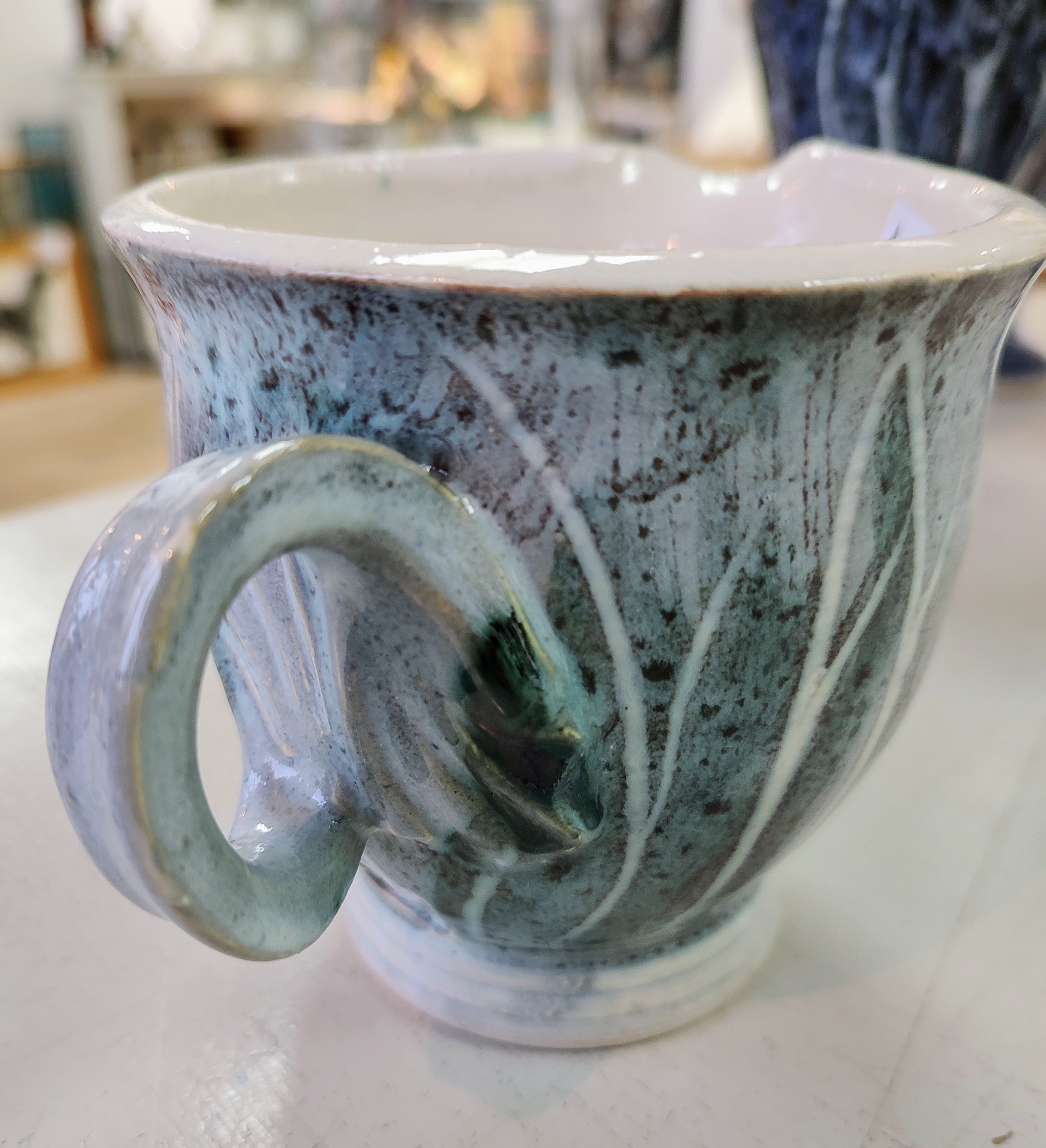 Rob Bibby- Milk Jug. Ceramic Hand Made Jug, Green - Primrose Gallery and Framing 