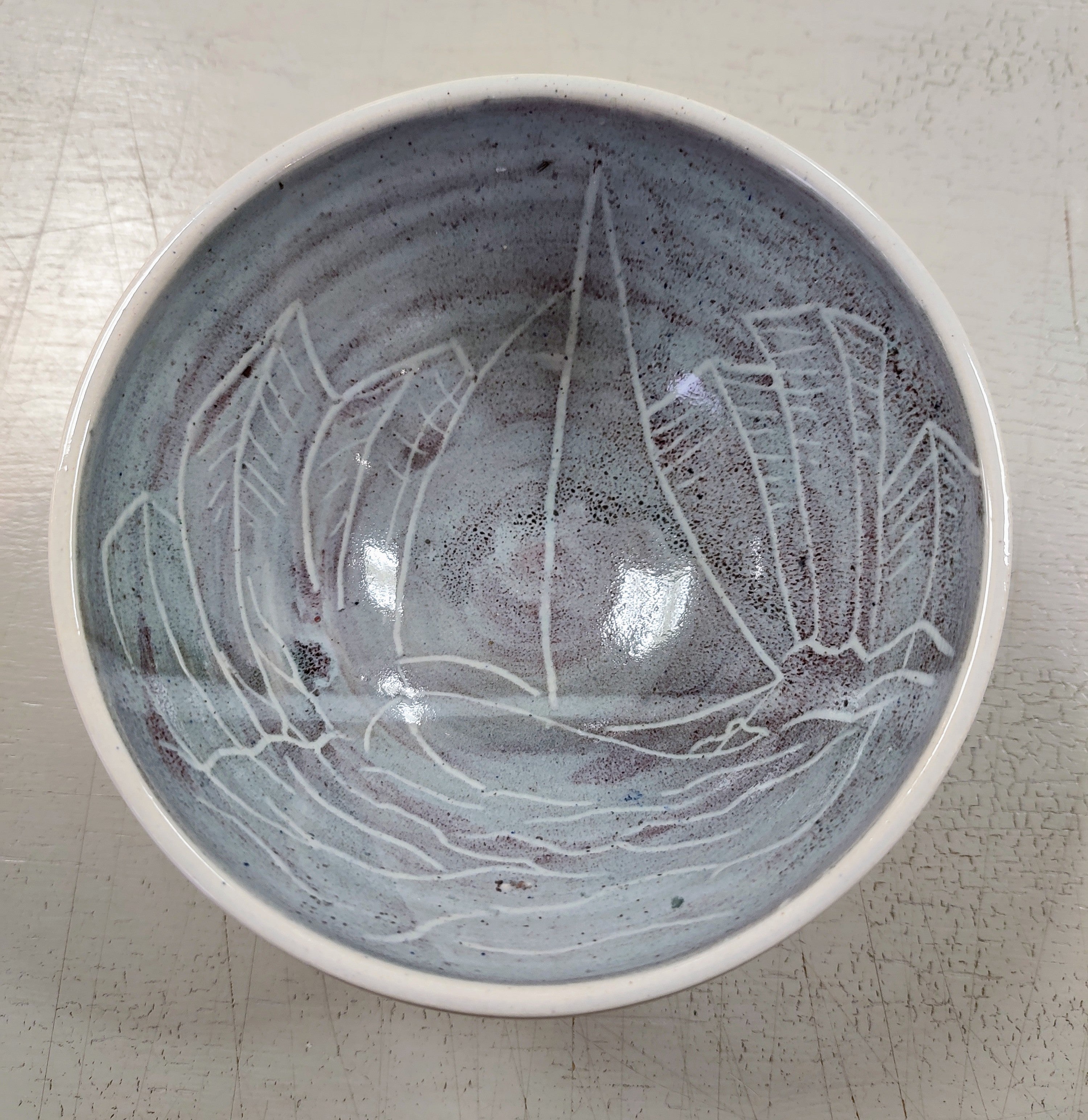Rob Bibby- Bowl, Ceramic Hand Made Bowl, Small #A Sailing - Primrose Gallery and Framing 
