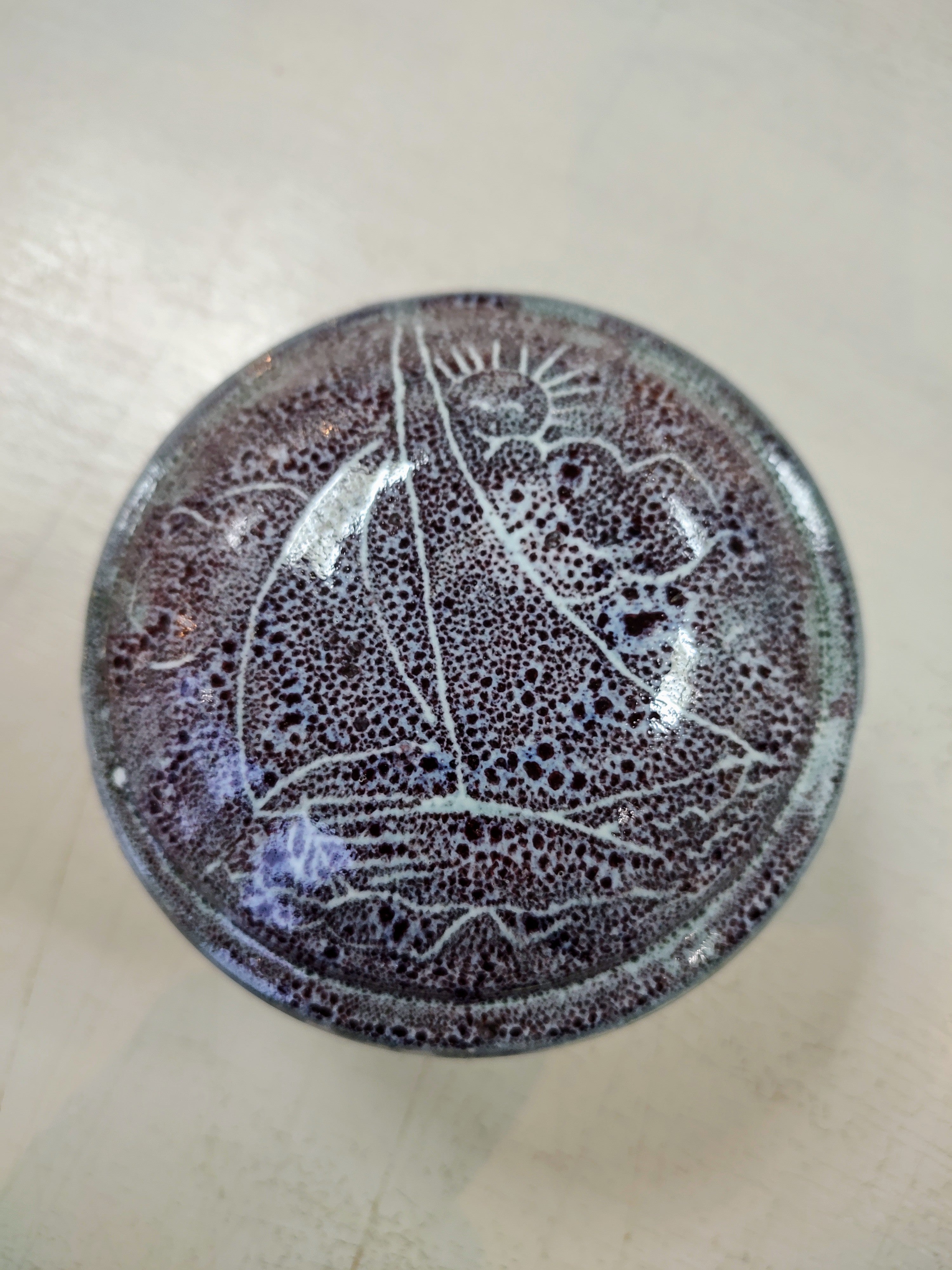 Rob Bibby- Bowl, Ceramic Hand Made Lidded Bowl, Sailing - Primrose Gallery and Framing 