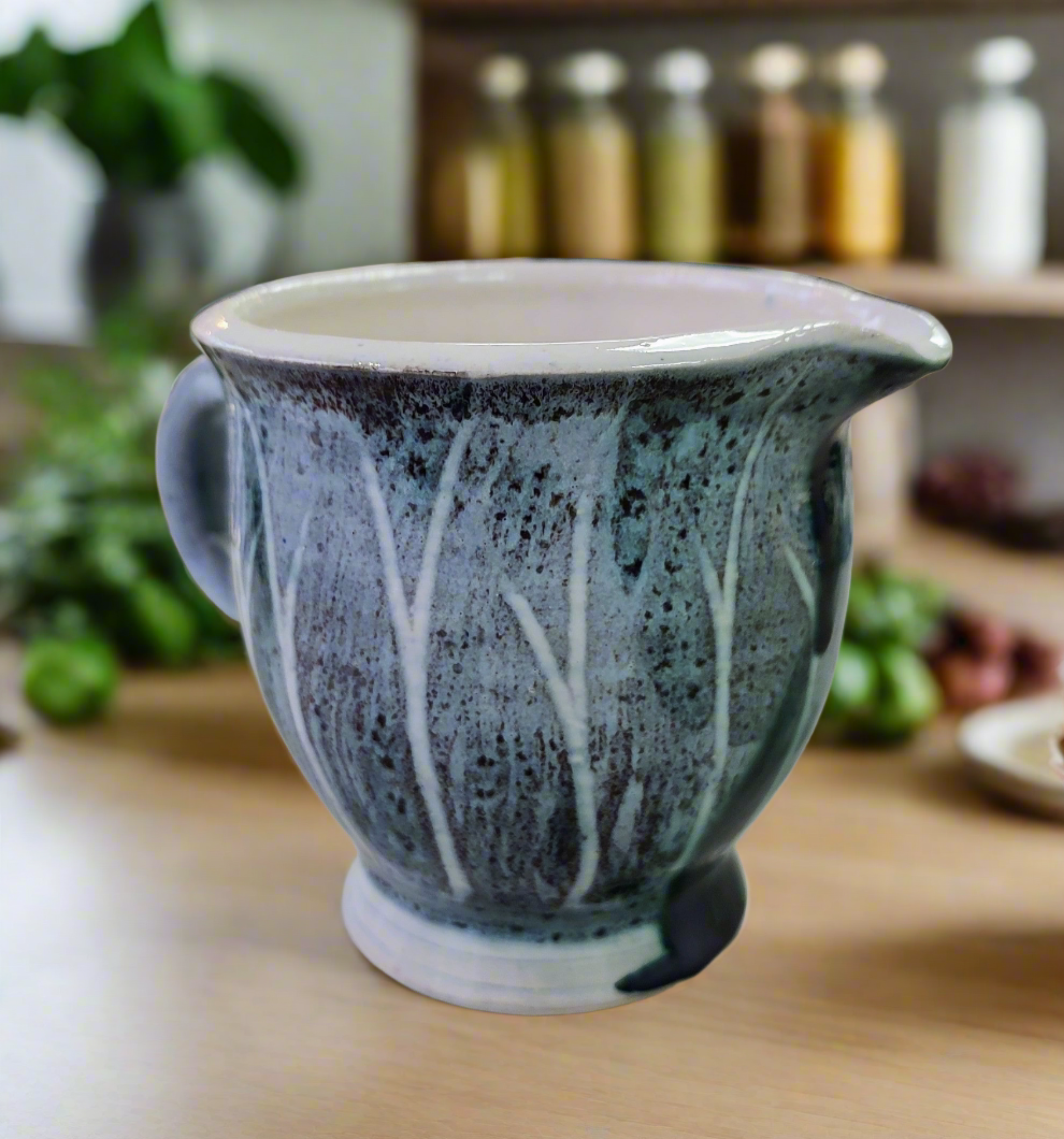 Rob Bibby- Milk Jug. Ceramic Hand Made Jug, Green - Primrose Gallery and Framing 