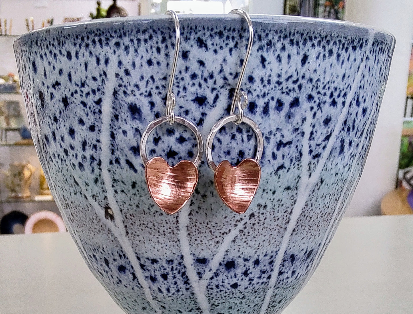 Zoe Ruth- Silver and Copper Heart Ring Earrings