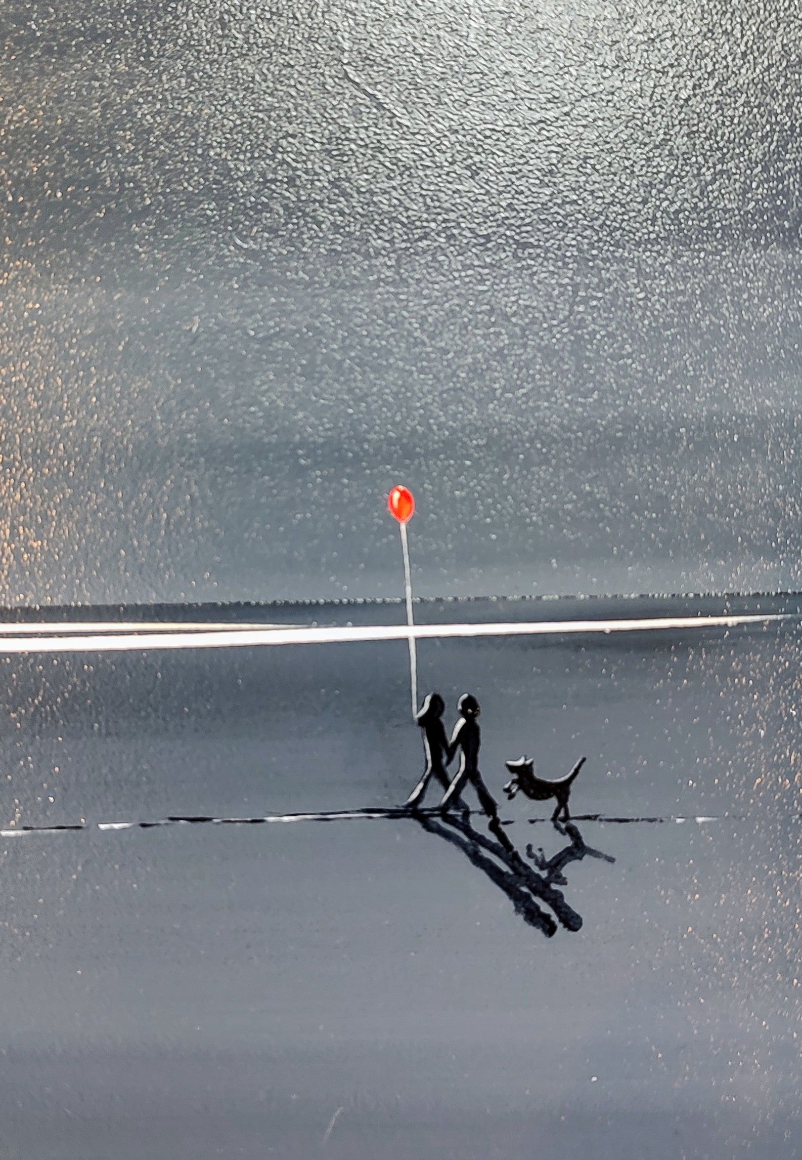 Jay Nottingham- My Balloon, Modern Framed Original Painting - Primrose Gallery and Framing 