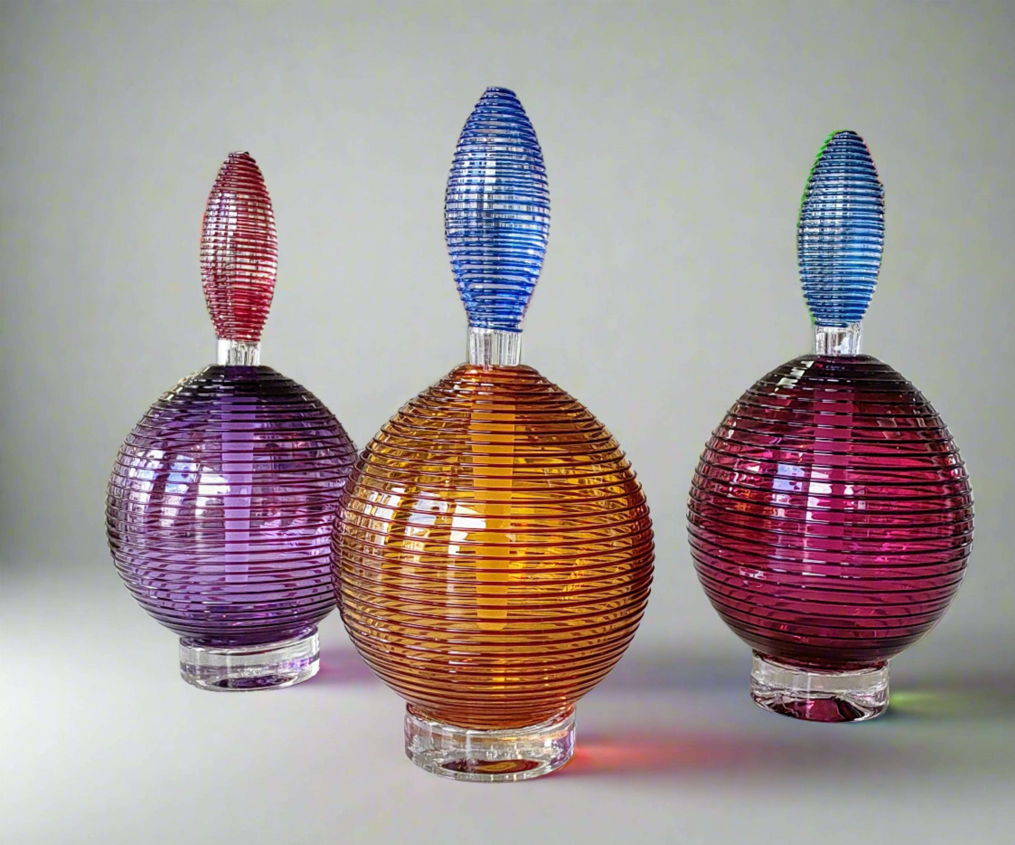 Bob Crooks- Hand Blown British Spiral Glass Scent/Perfume Bottle - Primrose Gallery and Framing 