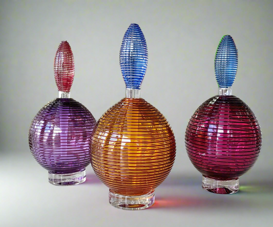 Bob Crooks- Hand Blown British Spiral Glass Scent/Perfume Bottle