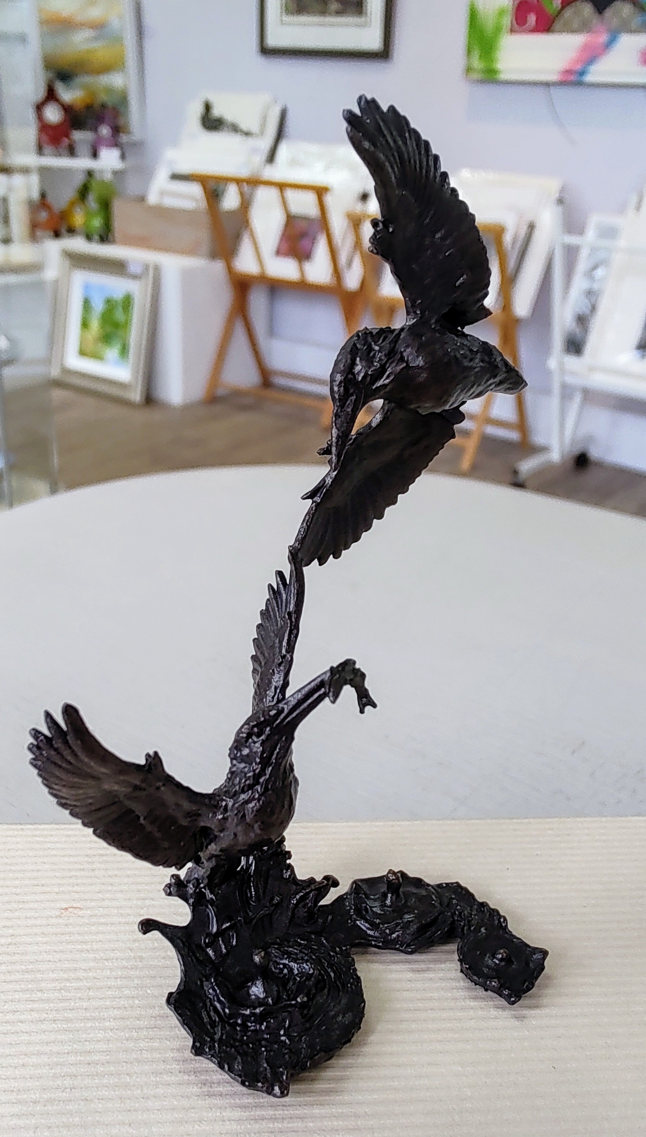 Richard Cooper- Minature Kingfisher Pair - Primrose Gallery and Framing 