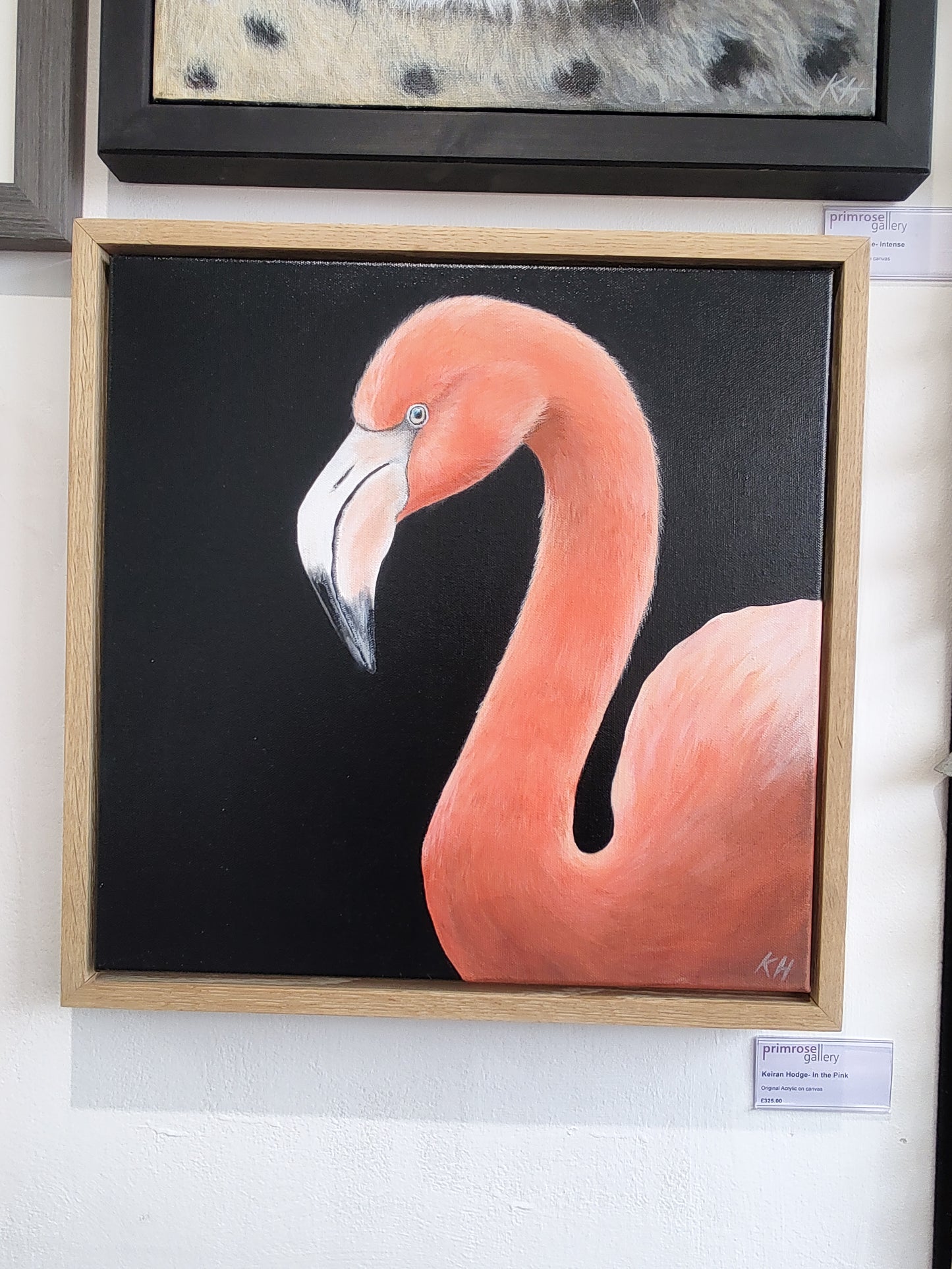 Keiran Hodge- In the Pink, Original Framed Acrylic on Canvas of a Flamingo