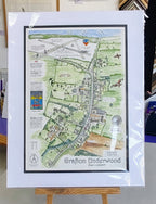 Melanie Hubbard - Grafton Underwood illustrated Map, Limited Edition Print - Primrose Gallery and Framing 