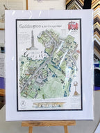 Melanie Hubbard - Geddington illustrated Map, Limited Edition Print - Primrose Gallery and Framing 
