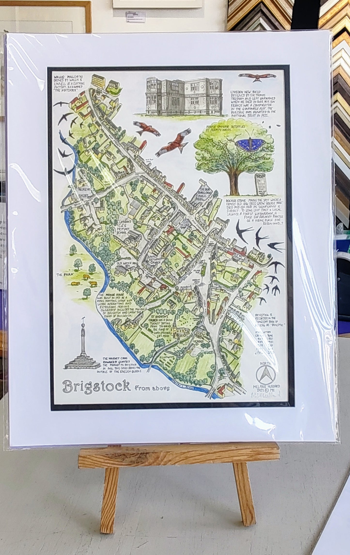 Melanie Hubbard - Brigstock illustrated Map, Limited Edition Print