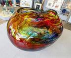 Bob Crooks-Parakeet, Unique Hand Blown British Glass Bowl - Primrose Gallery and Framing 