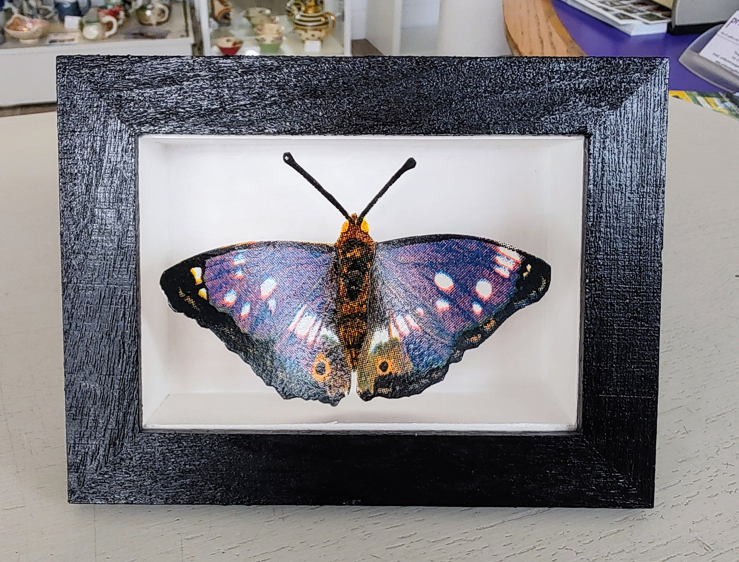 Amelia Bown- Purple Emperor Butterfly, Framed Original Silk Screen Print