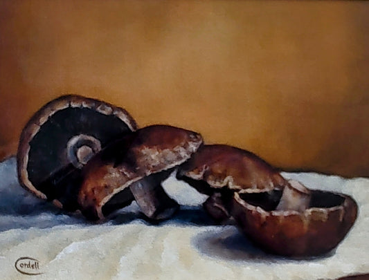 Cordell Garfield- Gathered Mushrooms Still Life, Mounted Giclee Print