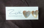 Zoe Ruth- Silver Hammered Large Heart Studs - Primrose Gallery and Framing 