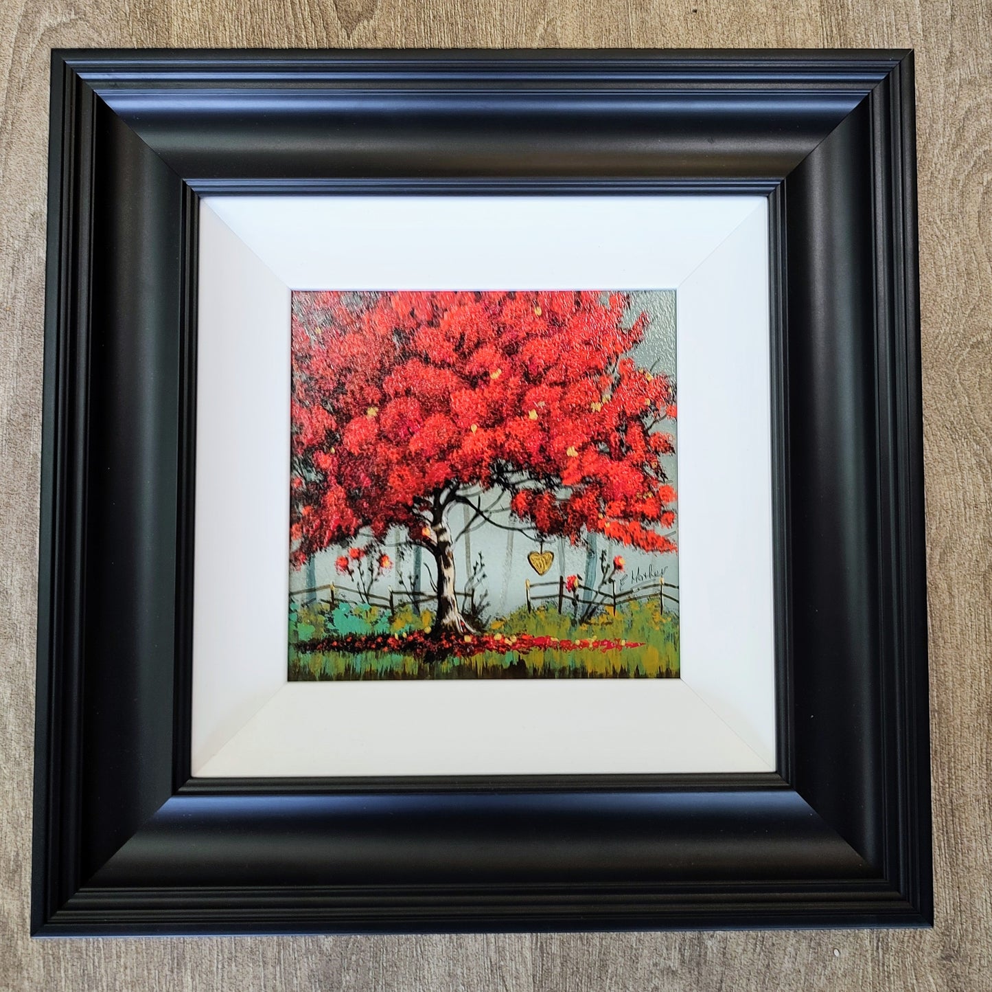 Elaine Mather- Valentine Tree., Original Framed Acrylic on Board