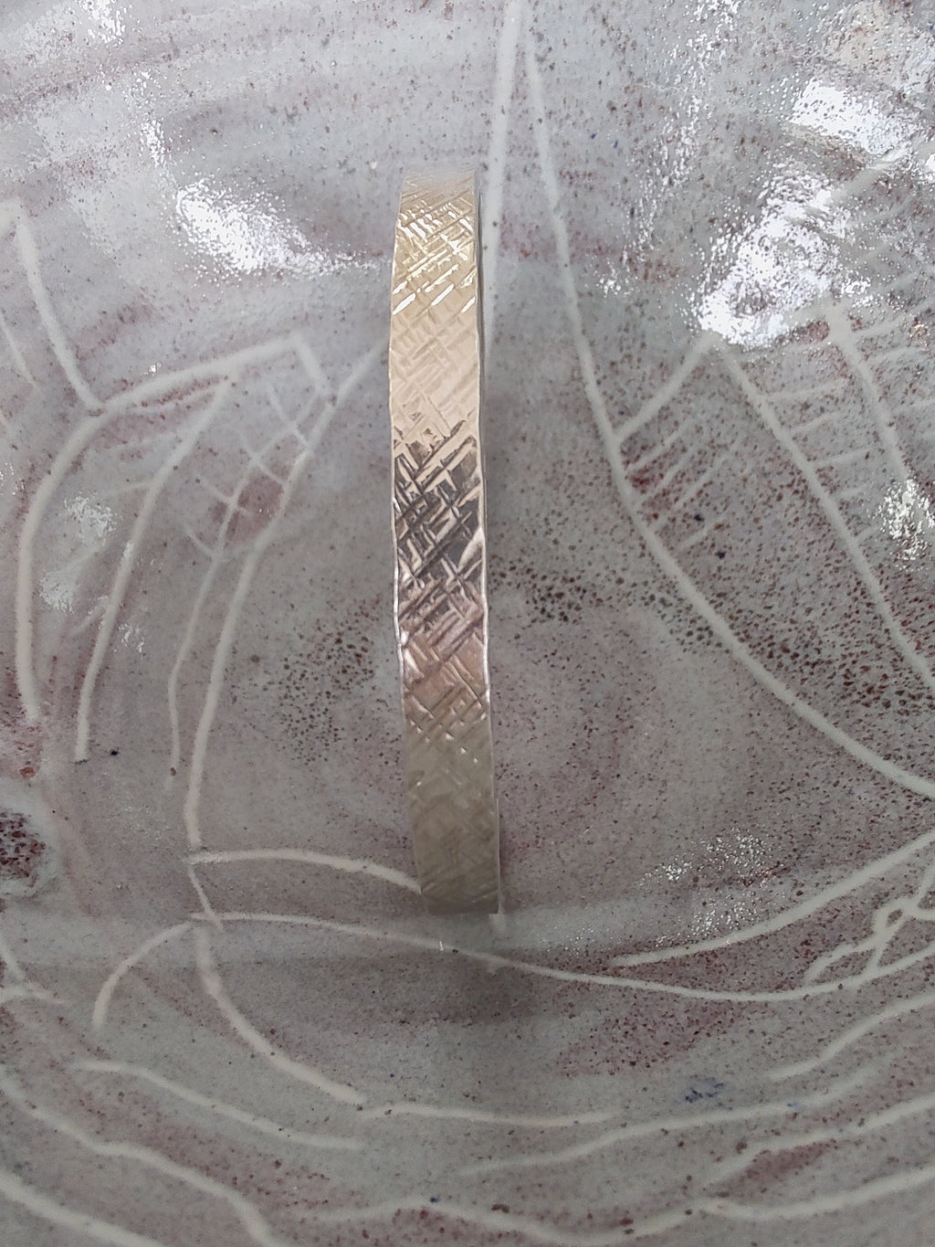 Zoe Ruth- Silver Criss Cross Bangle - Primrose Gallery and Framing 