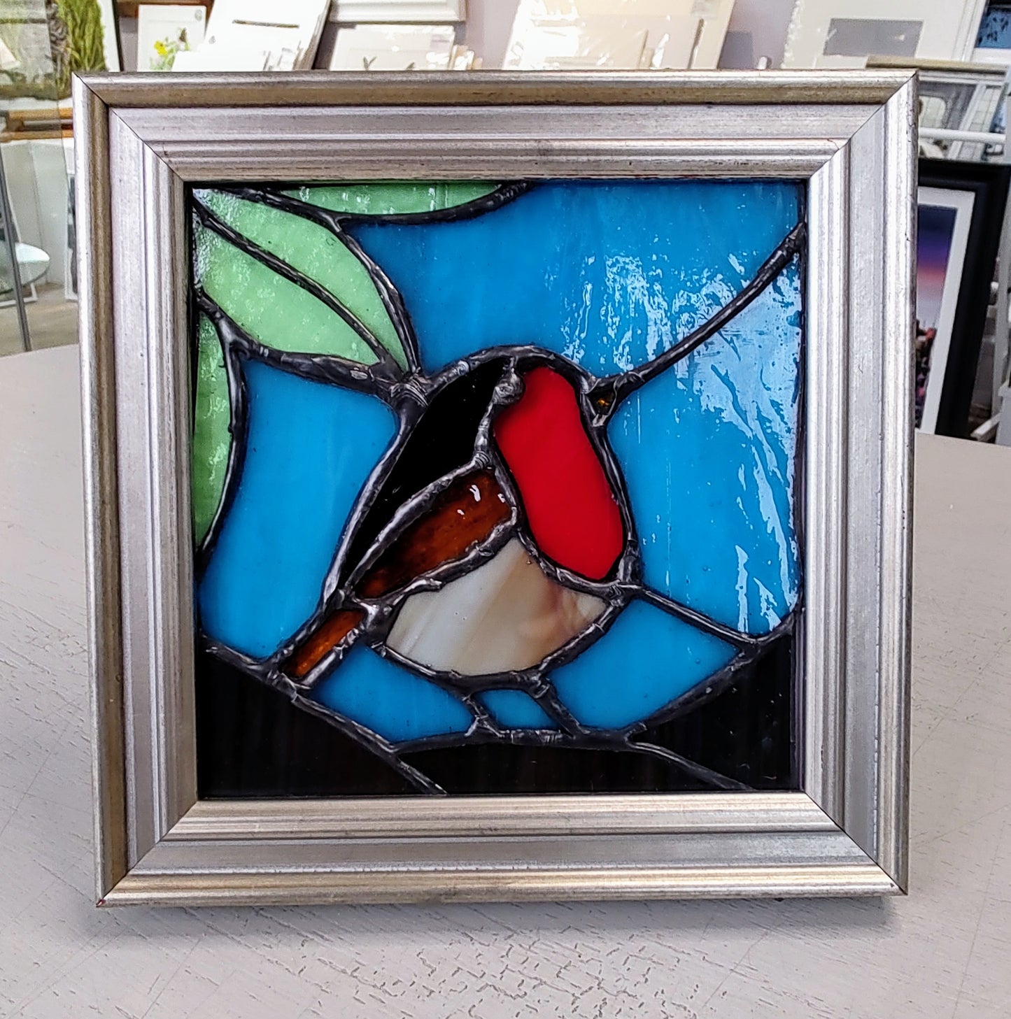 Pictures In Glass- A Merry Little Fella', Framed Stained Glass Picture