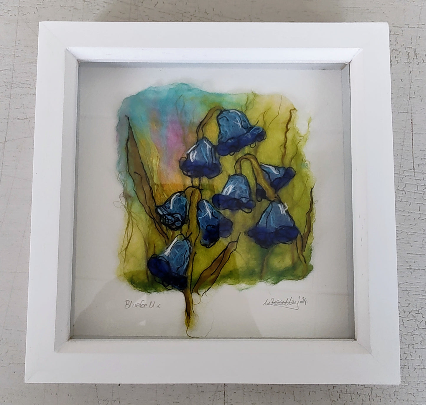 Nikki Wheatly, Little Eccentrics- Bluebell Original Framed Felted Picture