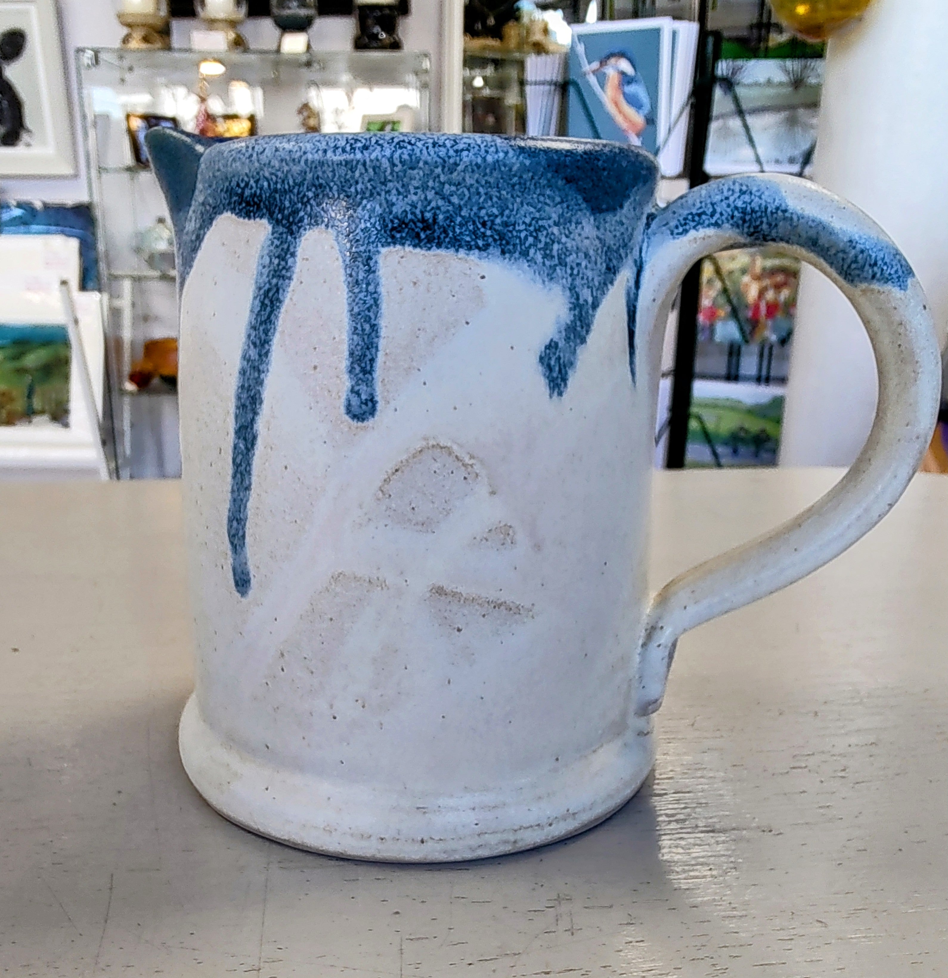 Richard Gibson- Coastal  Small Jug- Blue and Sand, Ceramic Jug - Primrose Gallery and Framing 