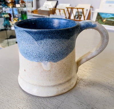 Richard Gibson- Coastal Mug- Blue and Sand, Ceramic Mug - Primrose Gallery and Framing 