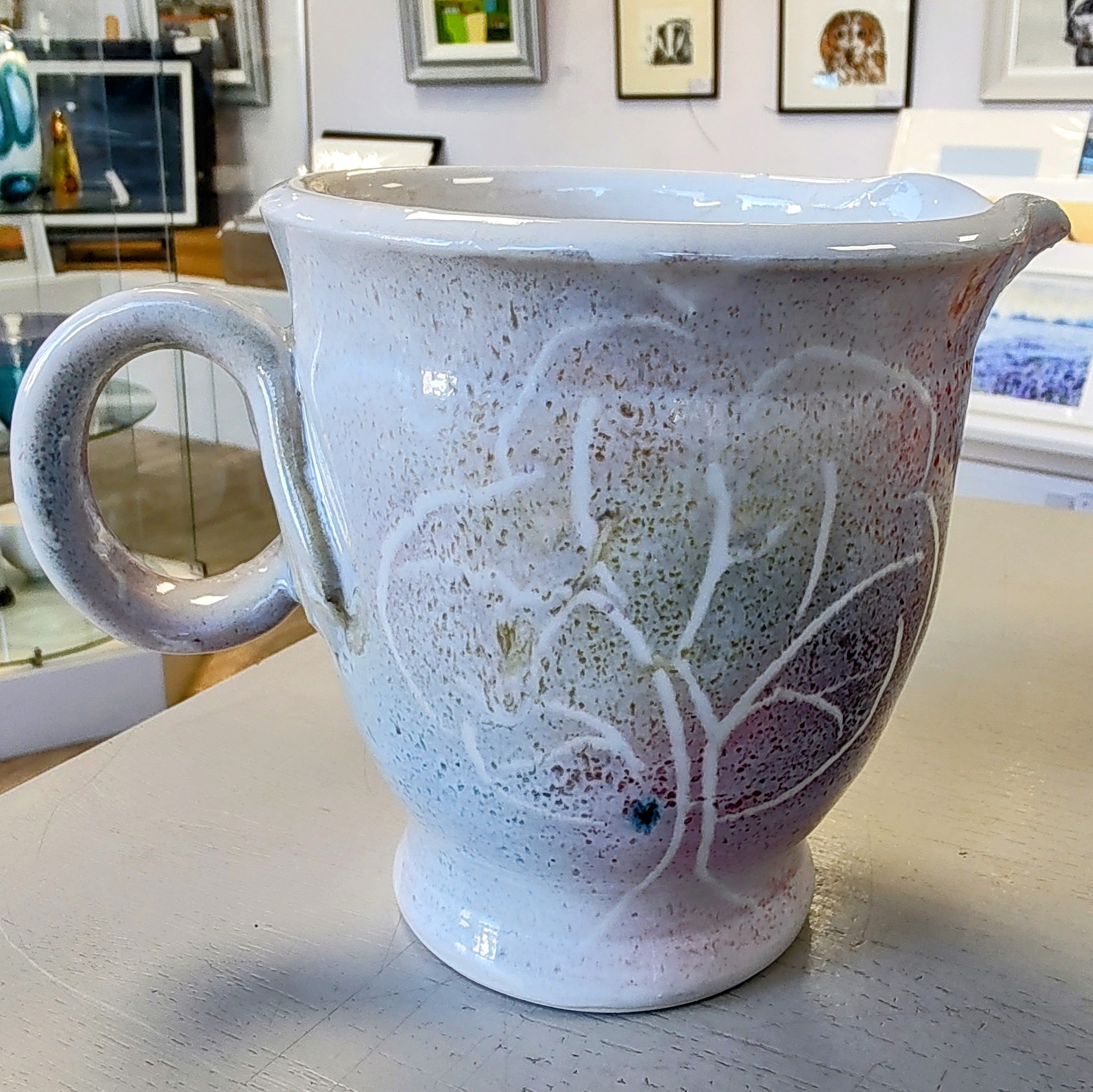 Rob Bibby- Milk Jug. Ceramic Hand Made Jug, Large Tree - Primrose Gallery and Framing 