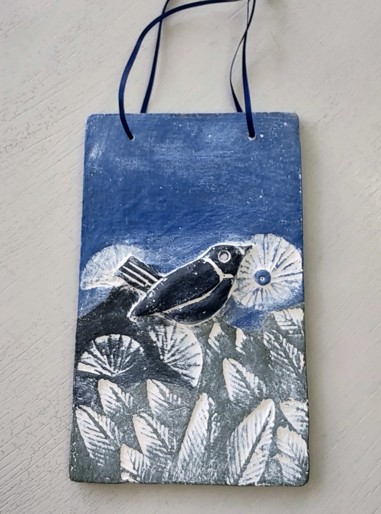 Dawn Isaac - Ceramic Wall Tile Plaque 'Black Bird'