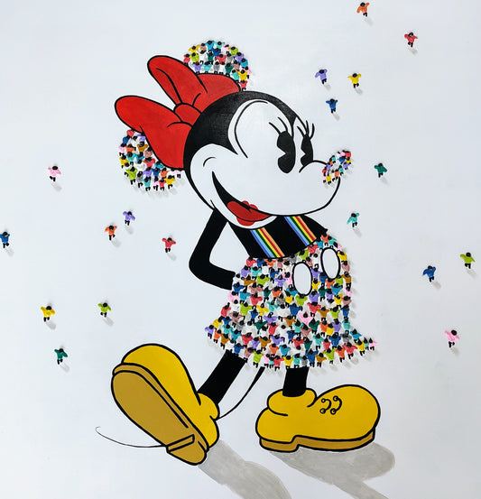 Casimiro Perez- Minnie Mouse, 3d Original Mixed Media Canvas