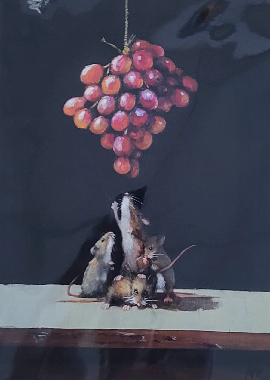 Anthony Marn- A Desperate Bunch, Charming Mounted Limited Edition Print of a Mice
