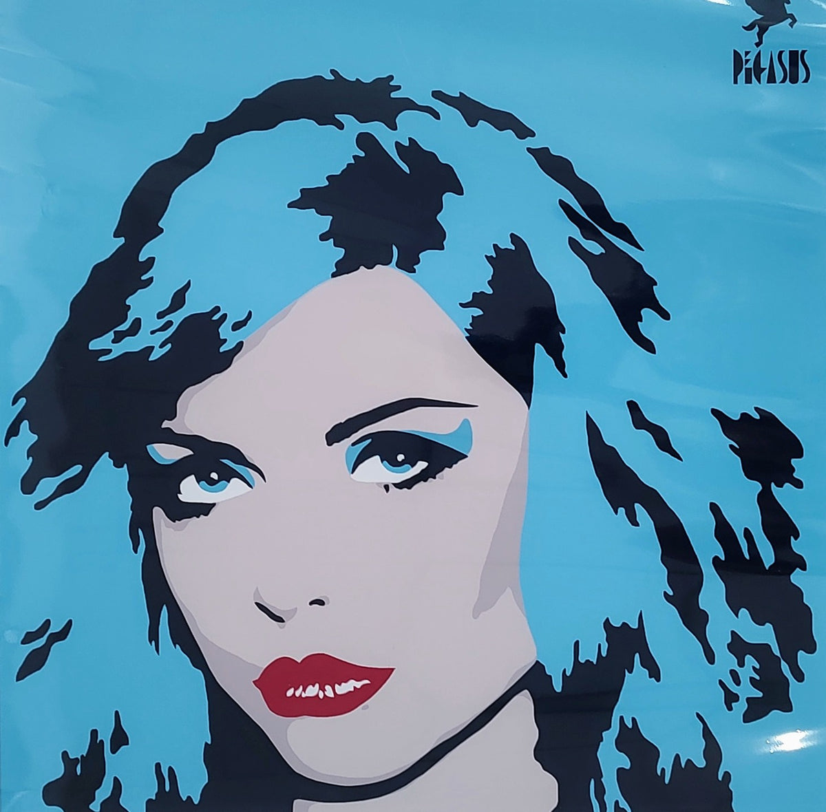 Pegasus- Debbie- Blue, Framed Limited Edition Pop Art Mounted Print of Blondie