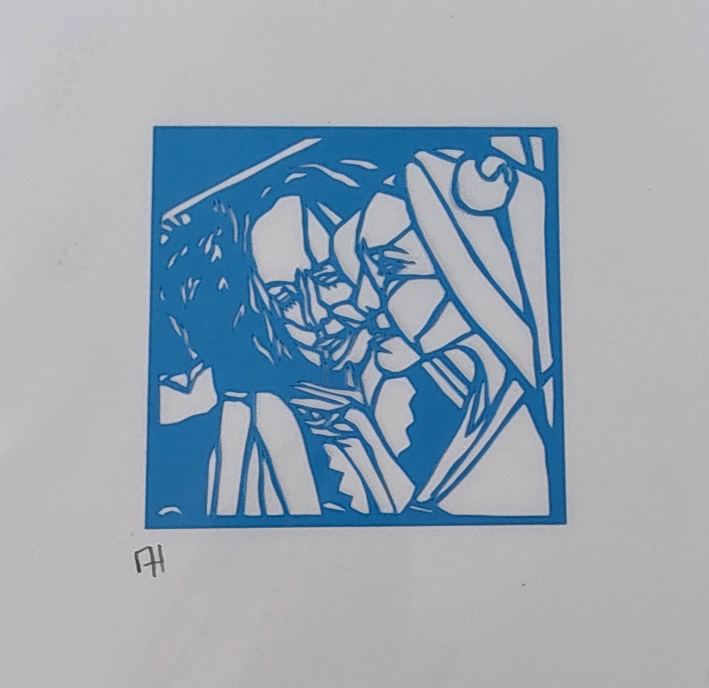 Mark Curtis Hughes- Snapshot #2, Original Mini Papercut on Cream Mount