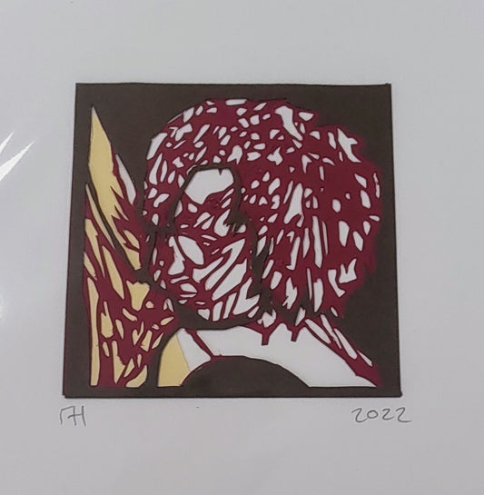 Mark Curtis Hughes- Snapshot #3, Original Mini Papercut on Cream Mount